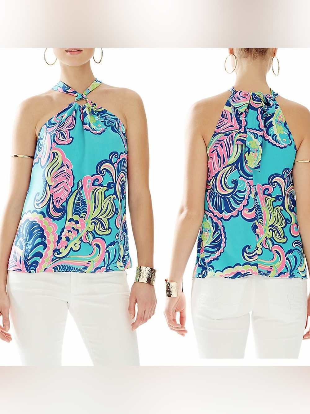 Lilly Pulitzer Casandra Silk Halter Top